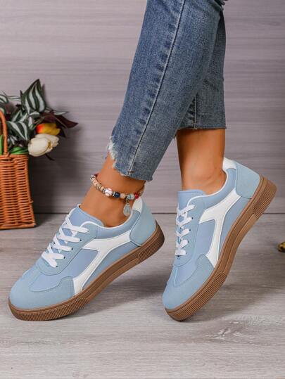 Sneak casual da donna con applicazione a lacci, alla moda, versatili e comodi, bianchi, per primavera/autunno