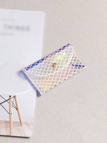 透明彩色全息星星PVC彩虹色五角星可变可爱零钱包女士钱包迷你钱包钱包卡包