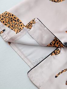 豹纹女式长袖上衣和长裤睡衣套装，秋季服装 - 香檳色 - 查看 6