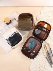 1 szt. Wielofunkcyjna damska kosmetyczka, podręczna kosmetyczka z zapięciem na zamek błyskawiczny, odpowiednia do przechowywania kosmetyków, pędzli, kosmetyków do pielęgnacji skóry, telefonu, monet, drobnych przedmiotów, do domu, podróży, na wakacje, do szkoły