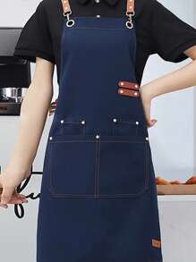 New Waterproof And Oil-Proof Apron, Fashionable Bib Apron For Cooking, Household, Kitchen, Cafe, Restaurant, Customizable Durable Canvas Apron