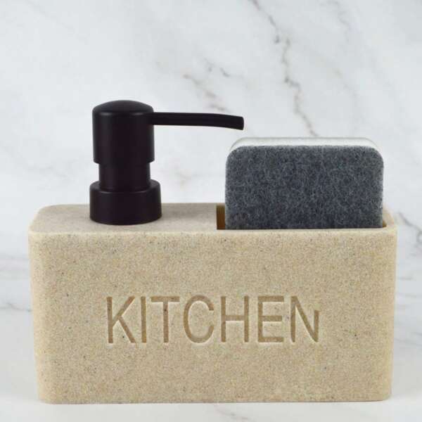 Modern Kitchen Accessories Soap Dispenser Set Liquid Hand Soap Dispenser Pump Bottle Brushes Holds And Stores Sponges Scrubbers
