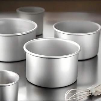 蛋糕模具，由铝合金制成，底部可拆卸 - 耐用的烘焙模具蛋糕盘，尺寸为 4 英寸/6 英寸/7 英寸/8 英寸 - 适合在烤箱中使用，是婚礼、生日、复活节和日常烘焙的理想选择。