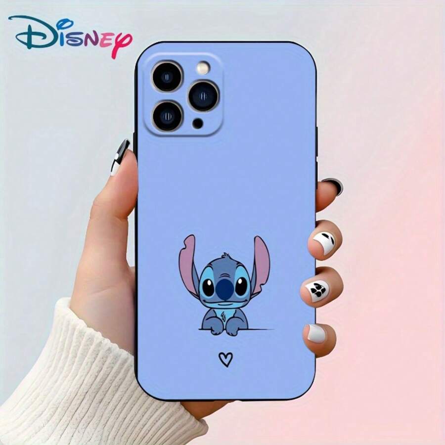Disney Funda de teléfono con licencia de Disney, estilo de dibujos animados Stitch para IPhone 16/15/14/13/12/11 PRO/PLUS/Pro Max/XS/XXS, regalo lindo, adorable y perfecto. Imagen de papel tapiz estilo Ins.