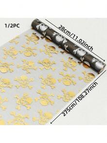 1/2pcs 11.02*108.27 Inch Halloween Skull, Pumpkin, Witch Pattern Table Runner, Suitable For Halloween Decoration, Restaurant, Party, Dining, Home Table Decor, Ghost Festival Dining Table Center Decor - Solid Color - View 3