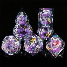 树脂蝴蝶镶嵌角色扮演游戏骰子，沉浸式桌面游戏体验的理想选择