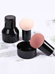 3pcs Powder Puff With Lid, Dry & Wet Dual-Use Makeup Sponge, Multi-Functional Non-Absorbing Setting Blush Brush, Stamp Cover Makeup Sponge, Makeup Sponge, Makeup Blender With Storage Box,Brush Set,Makeup Brush Kit,Make Up Brush Set,Make Up Set Complete,Makeup Brush Set,Complete Makeup Kit,Brush Kit,Brushes Makeup Set,Makeup Gift Set - Multicolor - View 1