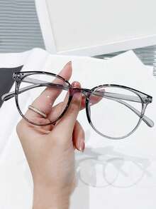 1副女士黑色椭圆形塑料时尚无度数防蓝光眼镜，美式风格，适合日常办公和大学使用，透明眼镜配件，电脑阅读游戏电视手机。 - 彩色 - 查看 8