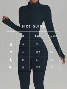 FWH 2pcs/Set Street Style Bodycon Outfit, Includes Zip-Front Jacket With Thumb Holes And High-Waisted Flare Pants With Adjustable Waistband, Sculpting And Confidence-Boosting Activewear Set For Women - Navy Blue - View 3