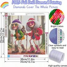 4 Packs Store Diamond Painting Kits For Adults, 5D Diamond Art Painting By Numbers Kits, DIY Shop Diamond Dots Art Kits, Full Round Drill Diamond Art Kits For Adults For Home Wall Decor, 138x138in - Grandma Climbing - 查看 4