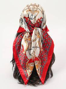 1 pieza Pañuelo casual con estampado de paisley