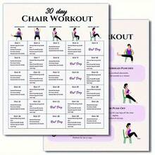 2/3/4/6pcs 30-Day Chair Fitness Set, Includes Chair Yoga Guide, Full Body Workout Guide, Chair Exercise Challenge, Summer Shaping, Chair Stretching, 8x10 Inch Frameless - Multicolor - View 1
