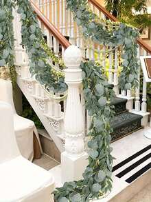 1PC 39.37Inch Artificial Eucalyptus Vine, Artificial Green Plant, Outdoor Hanging Vine, For Home Decoration, Wedding Decoration, Wedding Venue Decoration, Party Decoration, Table Centerpiece Decoration, Garden Fireplace Porch Decoration, Summer Decoration, Autumn Decoration, Bedroom Living Room Office Decoration, Wall Decoration, Desktop Decoration, Birthday Gift, Gift. - Green - View 4