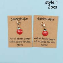 1 pièce/3 pièces/5 pièces Porte-clés mignon coccinelle, famille de coccinelles, matériau en métal, assorti avec une carte de poche inspirante allemande, cadeau de soutien, cadeau de remerciement, cadeau d'ami, convient pour l'anniversaire, le mariage, les vacances, la remise des diplômes, la fête, cadeau idéal, porte-clés coccinelle idéal pour accompagner les voyages - Multicolore - Voir 11