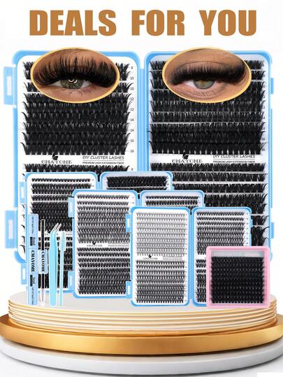 621/800/1 pieza Extensiones de pestañas individuales con rizos en D, tallo ancho de 10-18mm. Kit de extensiones de pestañas individuales extra gruesas, esponjosas y de aspecto natural, reutilizables, con herramientas de maquillaje, pegamento y sellador, pinzas para pestañas y 2 cepillos para uso diario, bodas, citas, fiestas, viajes y días de primavera.