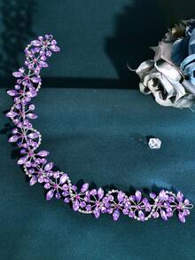 1 pieza Diadema de lujo con rhinestones, versátil para uso diario, novia de boda, citas, fiestas de cumpleaños, sesiones de fotos, adecuada para múltiples ocasiones como accesorios del Día de San Valentín - A - Ver 4