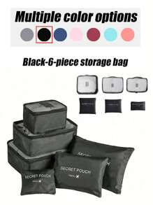 6/1 Peça Conjunto de Bolsas Organizadoras de Viagem Dobráveis, Cubos de Embalagem Portáteis para Roupas, Roupas Íntimas, Cosméticos, Joias, Adequado para Bagagem, Mala, Armário, Quarto, Volta às Aulas, Férias, Essenciais de Viagem de Feriado