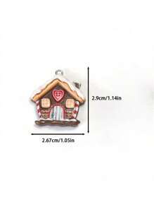 5/10 Stücke Klassisches Lebkuchenhaus Anhänger, Harz Weihnachtsschmuck, geeignet für DIY Schmuckherstellung wie Halskette, Ohrringe, Schlüsselanhänger - Weihnachts-Feiertags-Dekoration, keine Stromversorgung nötig, Hängedekoration