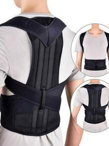1pc Posture Corrector For Men & Women - Adjustable Upper & Lower Back Support, Ergonomic Design For Improved Spine Alignment, Waist Stability & Daily Use, Black With Blue Accents, Posture Corrector For Adults, Sleek Back Brace, Durable Back Brace