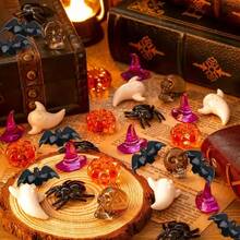 40 piezas de decoraciones de Halloween de acrílico, mini calabaza, calavera, murciélago, araña, sombrero de bruja, suministros de manualidades de plástico acrílico DIY, decoración de mesa, relleno de jarrón, decoraciones de fiesta de Halloween, Acción de Gracias, otoño, 8 estilos surtidos - Multicolor - Ver 7