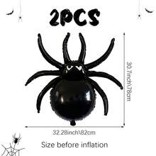 1pc/2pcs 32-Inch Halloween Black Spider Balloons, Halloween Spider Balloons Black Spider Foil Balloons, Suitable For Halloween Decoration, Haunted House, Room Decor, Outdoor Halloween Decoration, Birthday, Halloween Party - Black - View 9
