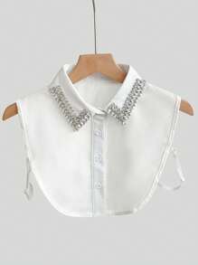 1pc Women's Luxury Handmade Rhinestone Embellished Detachable Collar, Versatile Decoration Apparel Accessory, Suitable For Spring, Summer, Autumn, Winter