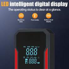 2-In-1 Portable Air Compressor/Charger, 3000A Peak 25L/Min Car Tire Air Pump, DC 12V 150PSI Portable Car Tire Air Pump, LED Light For Car Tire, Motorcycle, Bicycle