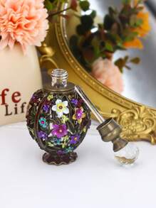 12ml Contenitori ricaricabili retrò con motivi floreali cavi, bottiglia decorativa portatile per oli essenziali, dispenser per profumo e oli essenziali da viaggio, must-have per ragazze raffinate (solo bottiglia vuota, senza profumo) + ricarica per oli essenziali