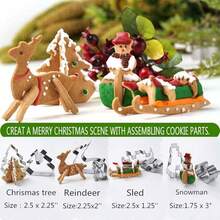 Conjunto de confeitaria para casa de gengibre com 10/18 peças - casinha pequena de aço inoxidável 3D, boneco de neve, árvore de Natal, cortadores de biscoitos de veado, adequado para o Natal, volta às aulas, dia dos namorados, festa de aniversário - sobremesas de Natal faça você mesmo para restaurantes, food trucks e padarias, decorações de Natal, pijamas de Natal, presentes de Natal, decoração de Natal - Prata - Ver 10