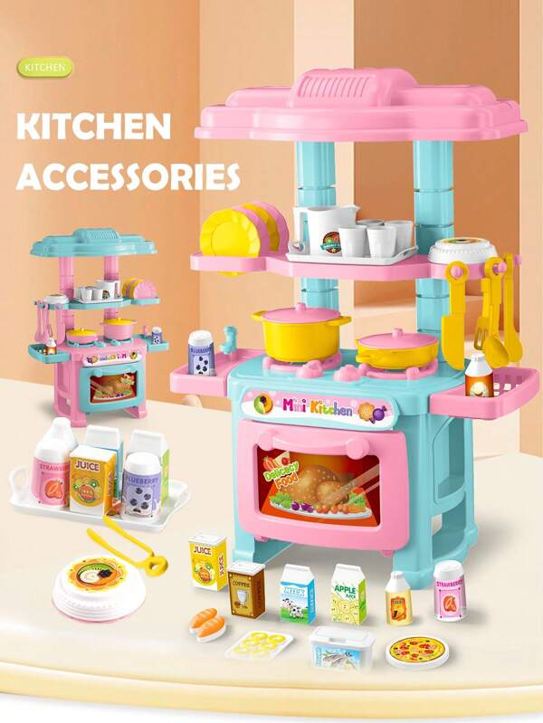 1pc Kitchen Playset Toy Kit, Including Miniature Cookware, Cooking Utensils, Simulated Small Appliances, Tableware, Food, Cutlery, Suitable For Children Over 3 Years Old, Perfect Gift For Boys And Girls, Random Accessories For Parent-Child Interaction And Educational Purposes,Toys For Girls,Kids Toys,Girls Toys,Kids Toys,Toys For Girls,Toys,Toys,Kitchen Toy,Kids Kitchen