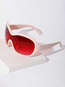 新款时尚大框一体式 Y2K Baddie 街头嘻哈时尚眼镜男女街拍节日派对聚会走秀户外休闲度假沙滩装饰眼镜日常聚会旅行流行高端装饰眼镜 - 彩色 - 查看 17