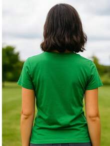 PLAYERA DAMA C/REDONDO M/CORTA AJUSTADO LISO - Verde - Ver 5