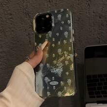 Funda para teléfono móvil con diseño de tulipán azul degradado, resistente a caídas y con patrón de glaciar. Compatible con phone 16 Pro, 15, 14 Plus, 13, 12 y 11. - Blanco - Ver 4