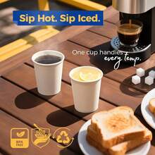 LIFA LIFA 2oz/9oz/22oz Disposable Coffee Cups With Lids, 60ml/260ml/650ml Disposable Travel Paper Hot Cups, Suitable For Hot & Cold Beverages, Durable Thick White Paper Cups In Bulk, Applicable For Party, Office, Business, Cafe, Bar, Daily Use, Espresso, Cortado, Water, Tea And Juice, Safe