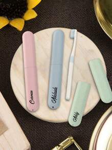 定制牙刷盒，可定制姓名、文字，个性化设计，糖果色系，独一无二，麦秆牙刷杯，男女通用，旅行牙刷杯，旅行牙刷套，PP材质牙刷套，适合商务旅行，个性化牙刷盒，大学假期旅行必备牙刷