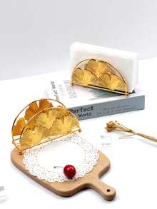 欧式优雅纸巾架，餐巾收纳，厨房用具，银杏叶圆形简约设计，奢华纸巾架，桌面装饰，适用于家庭，餐厅，咖啡厅，万圣节装饰，圣诞节装饰，纸巾架