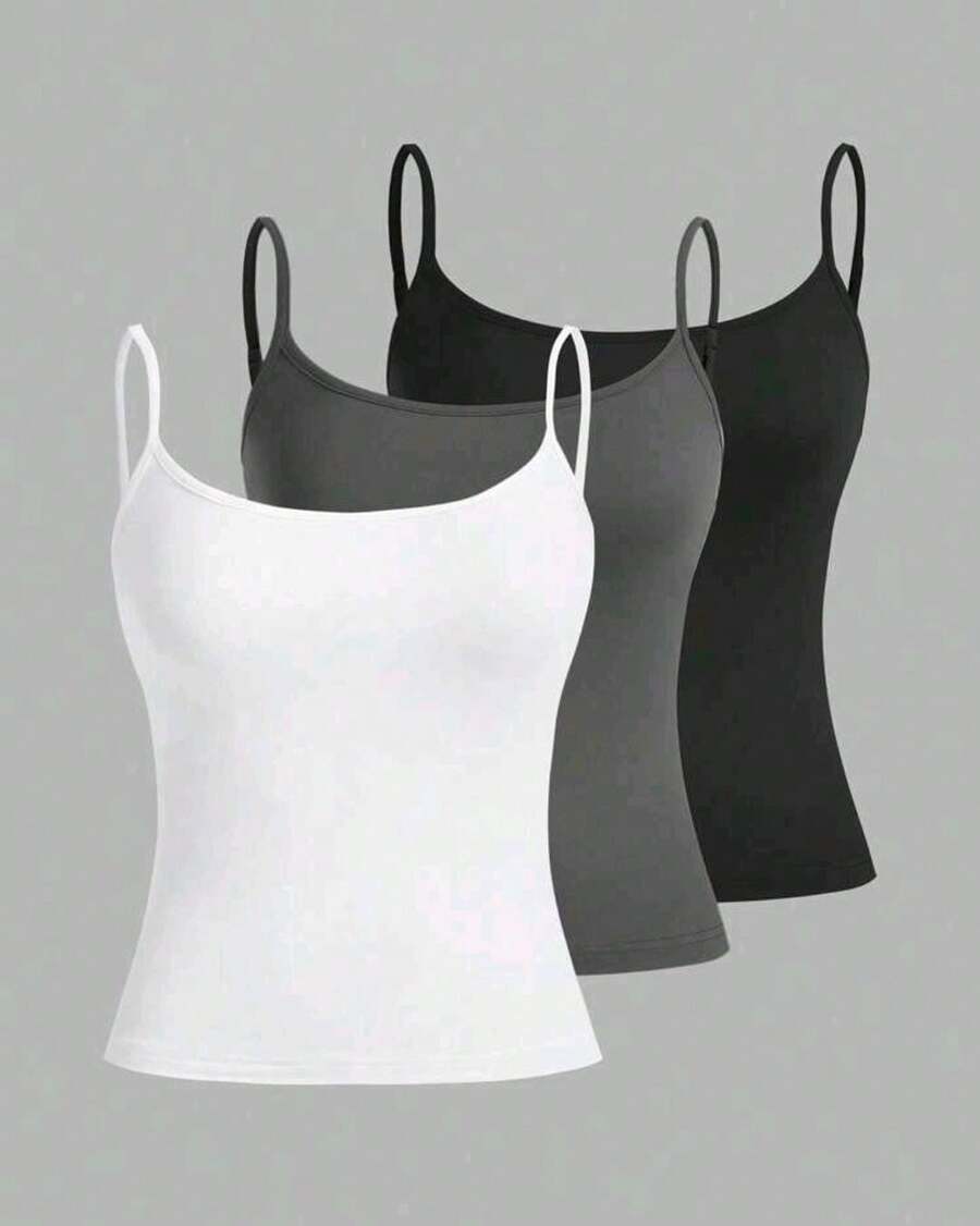 paquete de 3 blusas de tirantes - Gris - Ver 1