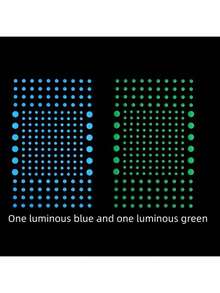 202 piezas Pegatinas de estrellas fluorescentes para techo, Adhesivos de pared luminosos, Pegatinas decorativas de estrellas 3D tipo punto para dormitorio o regalo de cumpleaños - Azul - Ver 14