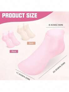 1 Pair Soft Breathable Silicone Foot Sleeves, Reusable Socks To Relieve Foot Pressure, Silicone Protector Prevents Dry Feet - Pink - View 5
