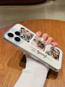 1pc Customizable Phone Case With Text And Multiple Images, TPU Transparent Anti-Fall, Meets Customer's Personalized Needs. Compatible With Samsung Model 16 Pro Max, 16 Pro, 15 Pro Max, 14 Pro Max, 13 Pro Max, 13 Pro, 15 Pro. Suitable For Couple, Pet, Life Photos, Friend Photos And Names. Fashionable, Colorful, Cute, Simple, Unique Gift For Friends And Memories.