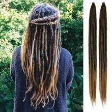 Dreadlock Extensions 20 Strands Boho Style Crochet Hair Dreads Synthetic Single Ended Hippie Loc Hair Extensions Handmade Crochet Braids For Women & Men - 漸變金色 - 查看 1
