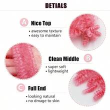 D3 Packs Pink Springy Afro Twist Hair 16 Inch PreSeparated Marley Twist Braiding Hair Soft Prefluffed Synthetic Cuban Twist Hair Extensions For Faux Butterfly Locs Spring Twist Passion Twist5001 - Pink - 查看 4