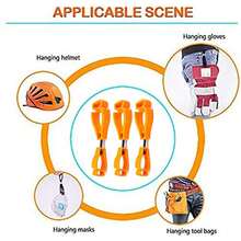 Clip de seguridad para guantes de trabajo de 6 piezas para guantes, cascos y bolsas de herramientas - Naranja - Ver 5
