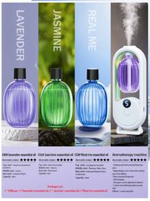 Aromatherapy Home/Hotel Aromatherapy Essential Oil Diffuser Bedroom Silent Toilet Deodorant Office Air Freshener - Rechargeable/Can Be Placed On The Desk/Can Be Hung On The Wall Aromatherapy Room Long Effect Spray There Are 6 Kinds Of Essential Oils To Choose From/Seven Color Atmosphere Lamp/Essential Oil Bottle Can Be Reused - Water Humidification Can Be Added