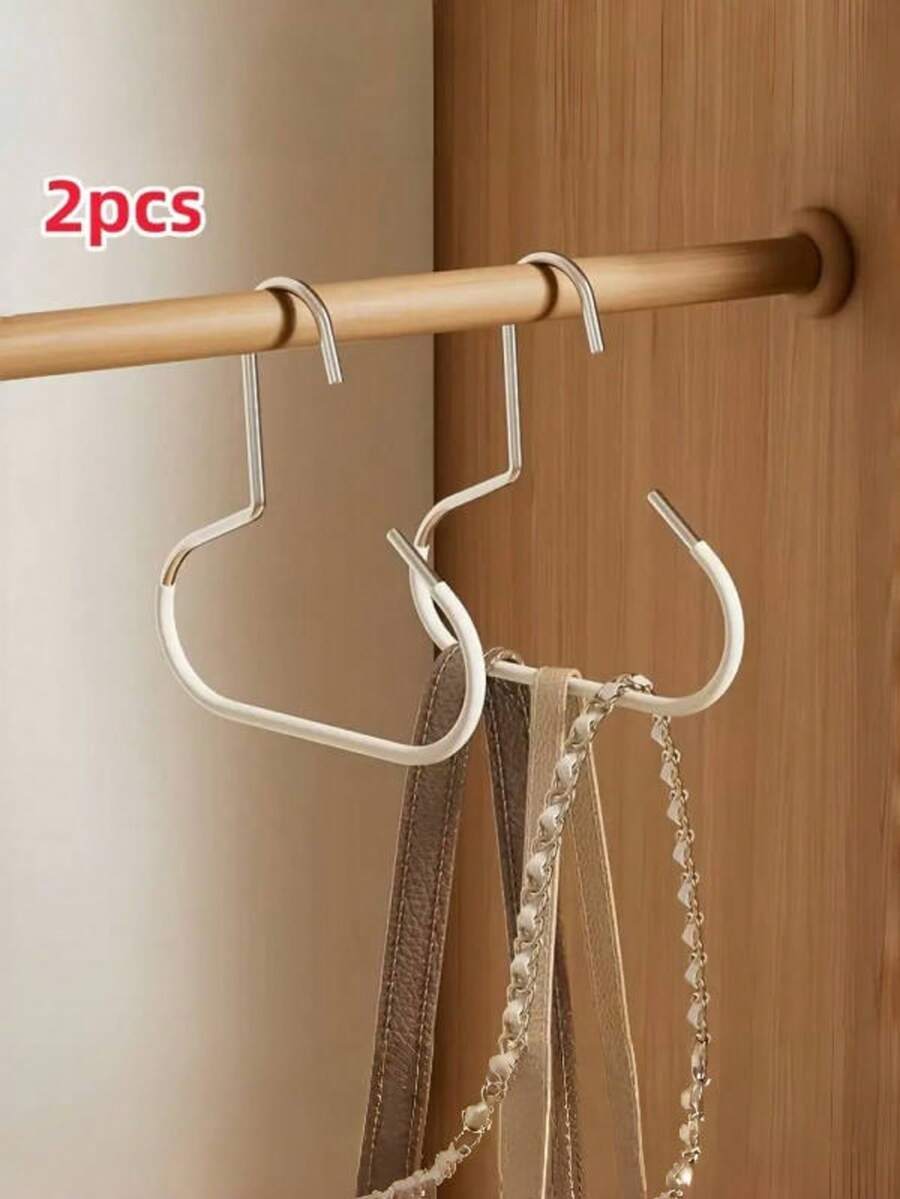 2个简易帽子收纳挂钩，金属材质，适用于围巾收纳、腰带收纳、胸罩收纳、包袋收纳