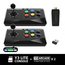 DATA FROG Y3 街机 4K 视频游戏机，带游戏街机键盘，内置 20000 个游戏棒，适用于 PS1/FC/GBA 复古电视 Dendy - 套裝 - 查看 4