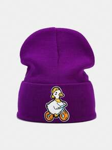 1pc Kids Hat, Boys Knitted Beanie, Girls Autumn/Winter Warm Knit Cap, Unisex Children Cold Weather Hat, Cartoon Embroidered Knitted Hat, Suitable For School, Outdoor, Casual, Travel, Party In Autumn/Winter - Multicolor - View 22