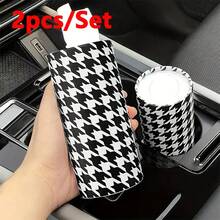 4/2/1件装 时尚黑白车载纸巾盒 可爱波点车载纸巾架 内含3层柔软面巾纸 千鸟格图案纸巾架 圆形设计 适用于汽车杯架、家庭浴室和办公室 旅行纸巾筒 内含40张纸巾 - 彩色 - 查看 14