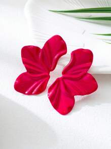 1 对欧美时尚珐琅花耳环，甜美优雅的彩色花瓣耳钉，适合女性日常、派对、舞会和约会，是送给女友的优雅礼物