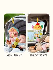 Quderbel Baby Spielsachen, Säuglingskuscheltier Plüsch Rasseln & Windspiele, Kinderwagen, Kinderbett, Laufstall hängende Dekorationen, Auto Sitz hängende Ornamente, geeignet für 0-3 Jahre alte Babyjungen und -mädchen - Verschiedenfarbig - Übersicht 10